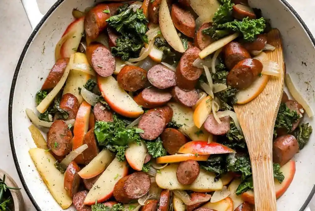 Spicy Sausage and Apple Skillet Bites
