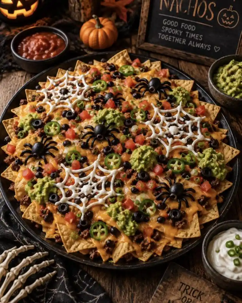 Spooky Spicy Loaded Nachos
